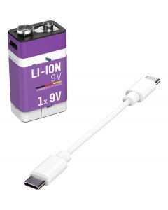 Li-Ion Akku 9V E-Block Typ 400 (min. 340 mAh) 1er Papierblister